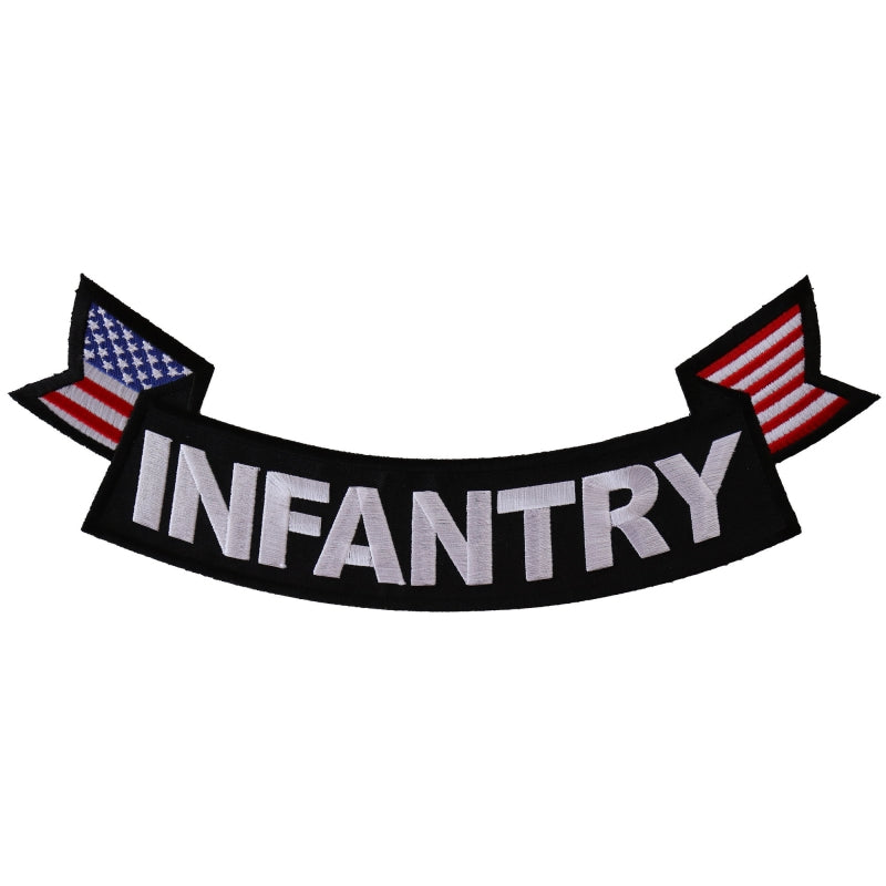 Rocker Patch Set (Top and Bottom), Embroidered Motorcycle Patches (Iron-On or Sew-On), Operation Desert Storm Vet Infantry, Military Veteran, 11" x 4" Each