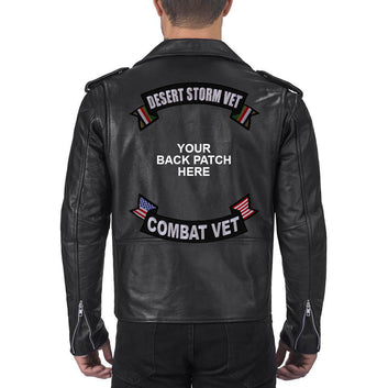 Rocker Patch Set (Top and Bottom), Embroidered Motorcycle Patches (Iron-On or Sew-On), Operation Desert Storm Vet Combat Vet, Military Veteran, 11