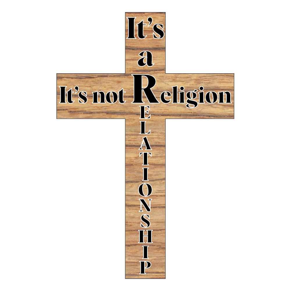 Cross Magnet Light Wood Grain, Its Not Religion, It’s A Relationship, Christian, Jesus Christ, Savior 4"x6"