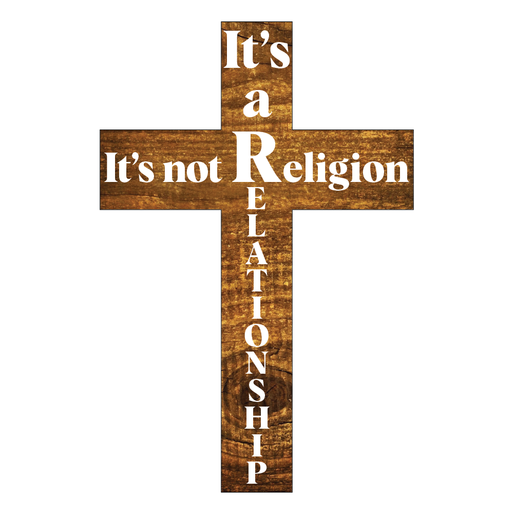 Cross Magnet Dark Wood Grain, Its Not Religion, It’s A Relationship, Christian, Jesus Christ, Savior 4"x6"