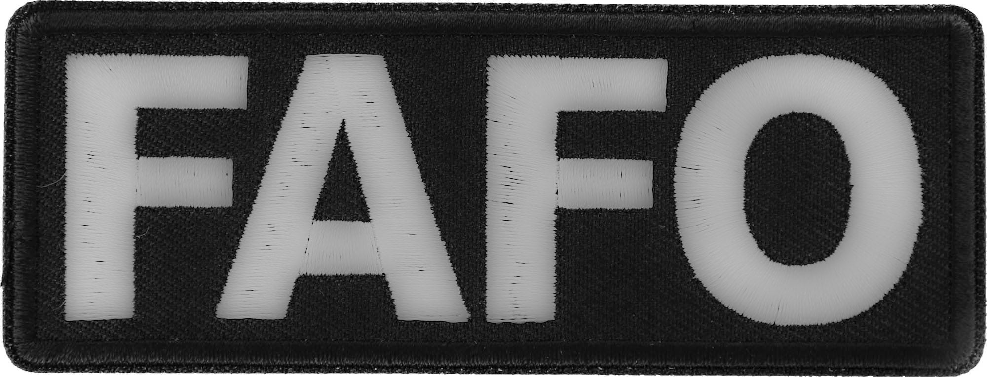 Patch, Embroidered Patch (Iron-On or Sew-On), FAFO Patch, Fuck Around Find Out Don't Mess With Me, 4" x 1.5"