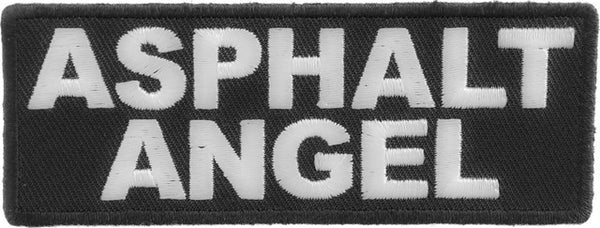 Patch, Embroidered Patch (Iron-On or Sew-On), Asphalt Angel Patch, Female Biker Lady Rider Patch, 4" x 1.5"