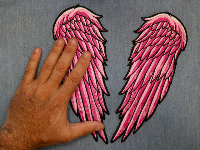 Large Back Patch, Embroidered Patch (Iron-On or Sew-On), Angel Wing Large Back Patch, Set of 2, 8" x 10"