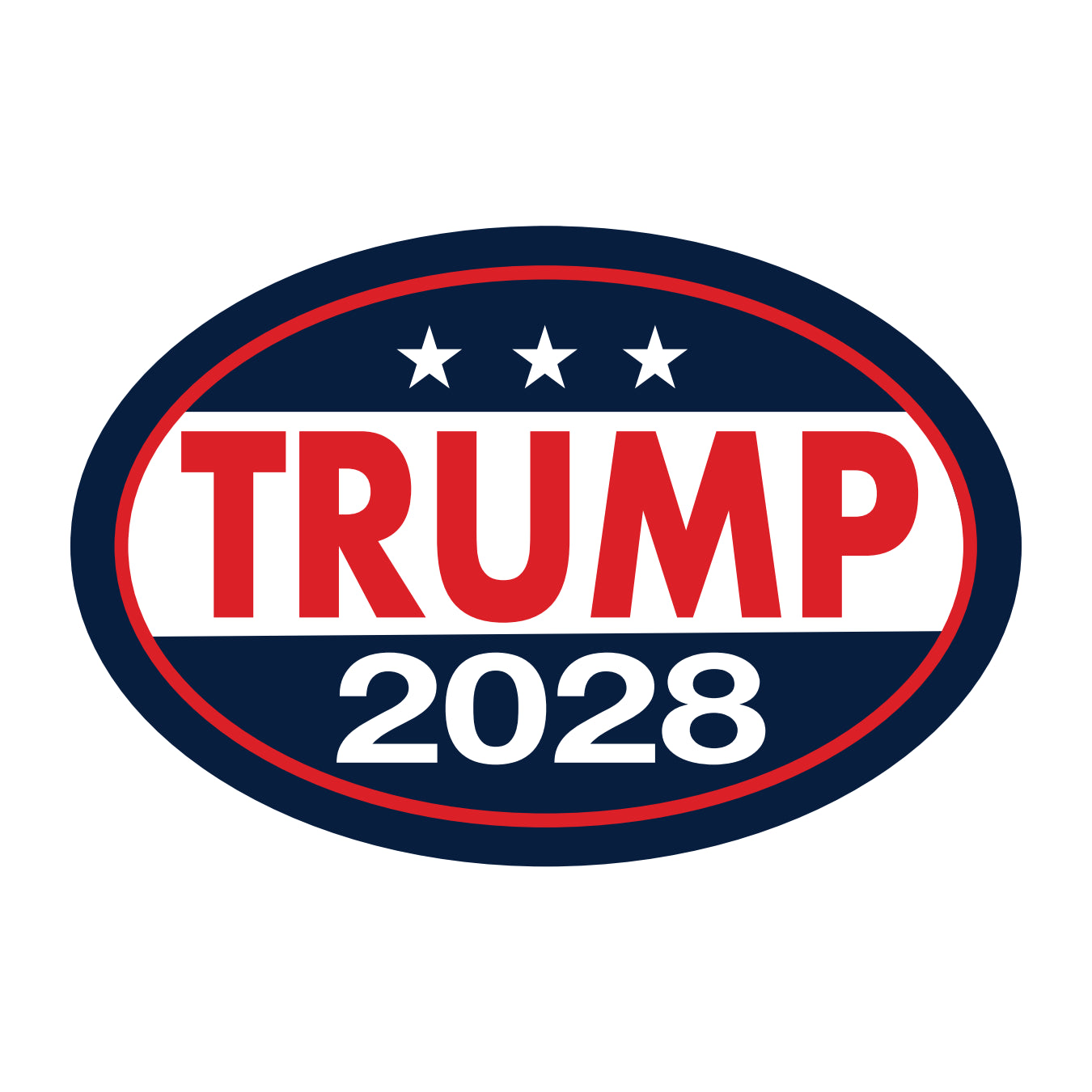 Magnet, Oval Campaign Magnet, Donald Trump 2028, Republican, GOP, MAGA, 6" x 4" Magnetic Bumper Sticker