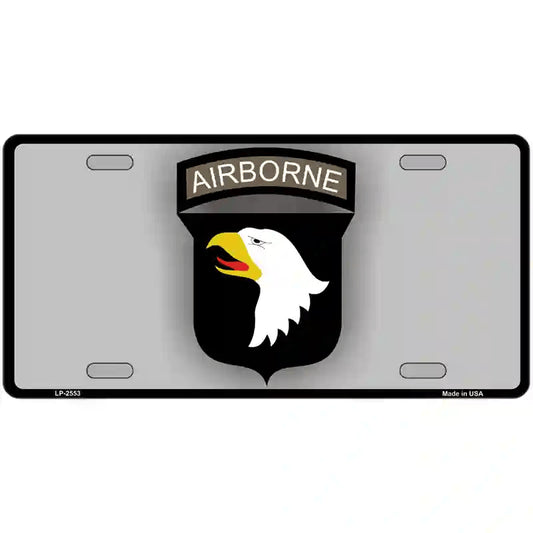 License Plate, Metal Vanity Tag Cover, Airborne Eagle Novelty, 12