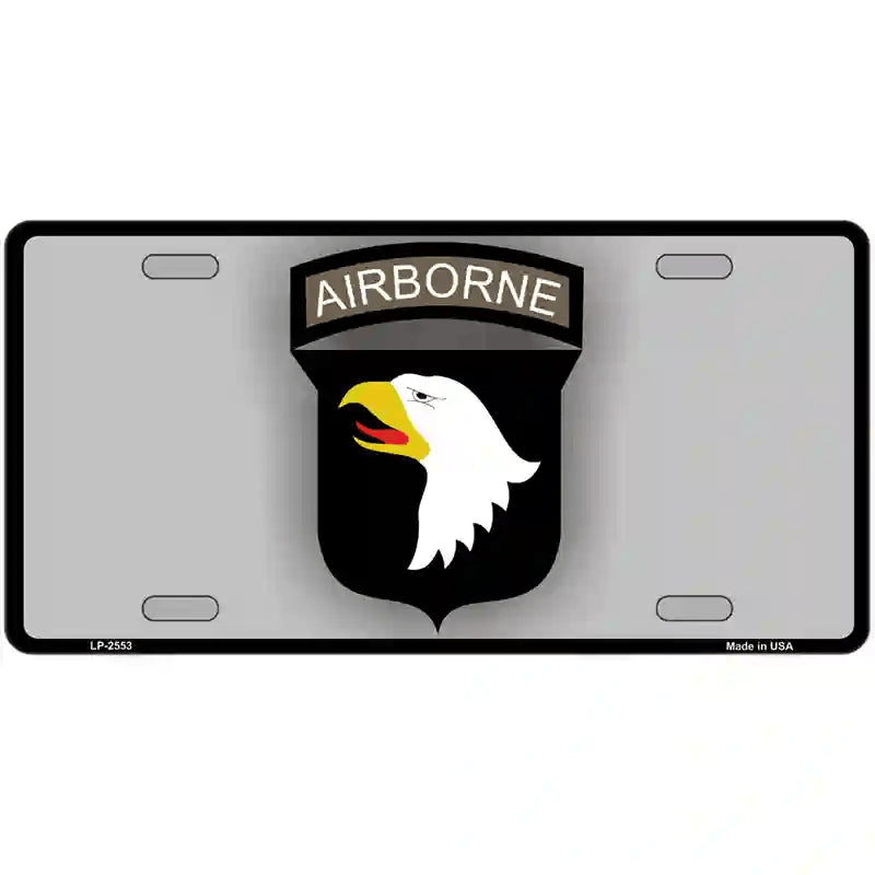 License Plate, Metal Vanity Tag Cover, Airborne Eagle Novelty, 12"x6"