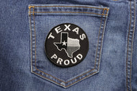 Patch, Embroidered Patch (Iron-On or Sew-On), Texas Proud Patch, Texas Pride Loan Star State, Heart Of Texas Texan Spirit, 3" x 3"