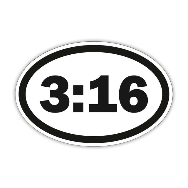 Bumper Sticker: John 3:16 Bible Verse, Faith, Spirituality, Christain 6" x 4"