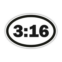 Bumper Sticker: John 3:16 Bible Verse, Faith, Spirituality, Christain 6" x 4"