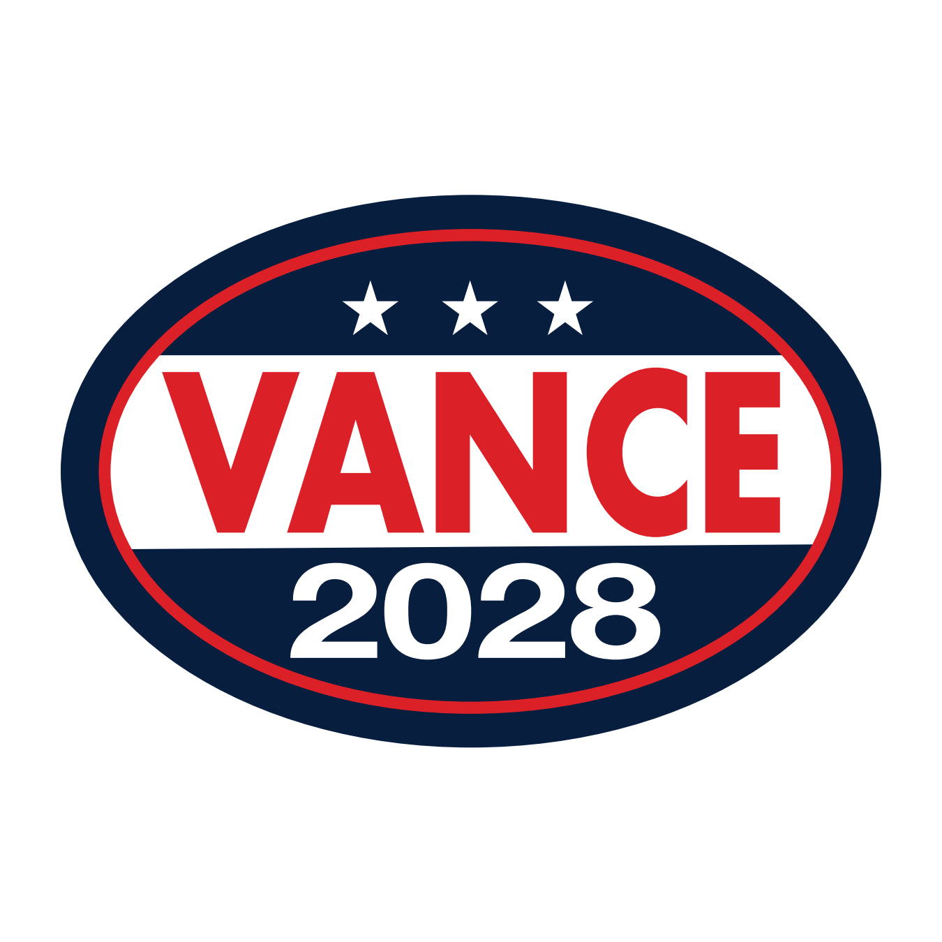 Magnet, Oval Campaign Magnet, JD Vance 2028, Republican, GOP, MAGA, 6" x 4" Magnetic Bumper Sticker