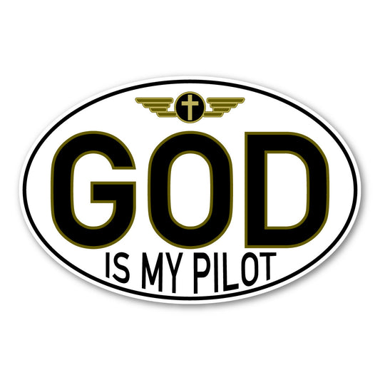 God Is My Pilot Oval Magnet, Magnetic Bumper Sticker, Faith, Jesus, Christian 6