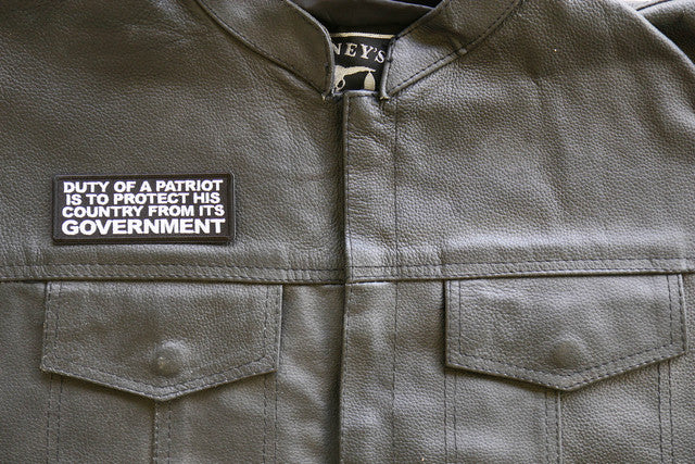 Patch, Embroidered Patch (Iron-On or Sew-On), Duty Of A Patriot Protect His Country From Government Patch, 4" x 1.5"