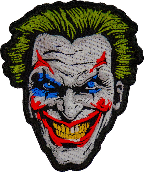 Patch, Embroidered Patch (Iron-On or Sew-On), Cheeky Joker Patch, Crazy Face, Comic Humor, 3.3" x 4"