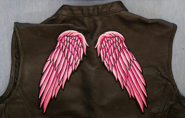 Large Back Patch, Embroidered Patch (Iron-On or Sew-On), Angel Wing Large Back Patch, Set of 2, 8" x 10"