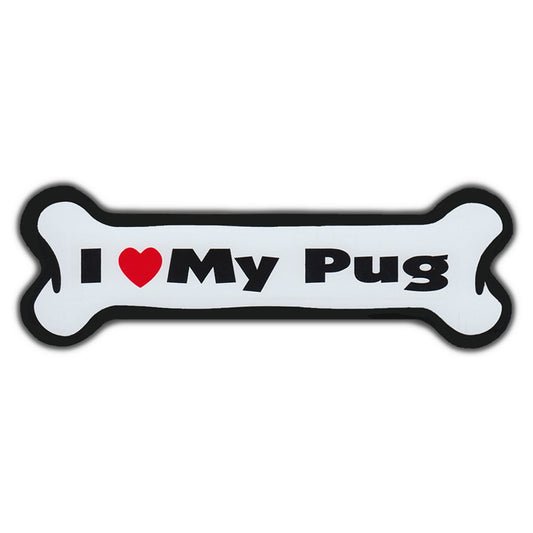 Magnet, Dog Bone, I Love My Pug, 7