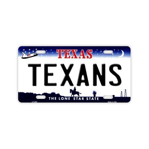 License Plate, Metal Vanity Tag Cover, Houston Texans, 12