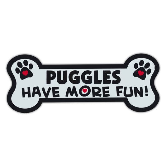 Magnet, Dog Bone, Puggles Have More Fun!, 7.25