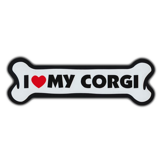 Magnet, Giant Size Dog Bone, I Love My Corgi, 10
