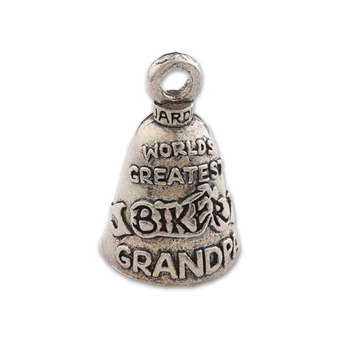 Guardian Bell, Metal, World's Greatest Biker Grandpa, Motorcycle Good Luck Bell, .75