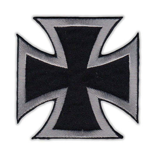 Patch, Embroidered Patch, Chopper Iron Cross (Black, Silver), 3
