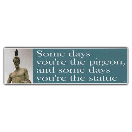 Sticker, Bumper Sticker, Some Days You're The Pigeon, And Some Days You're The Statue, 10