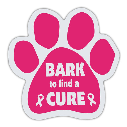 Magnet, Pink Dog Paw, Bark To Find A Cure, 5.5