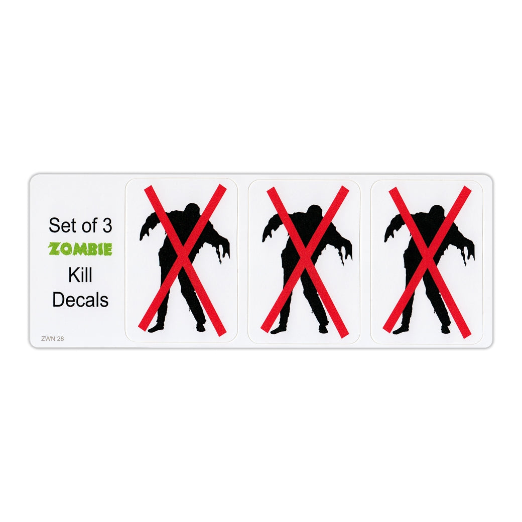 Bumper Sticker - Set of 3 Zombie Stickers (2" x 2.75" Each)