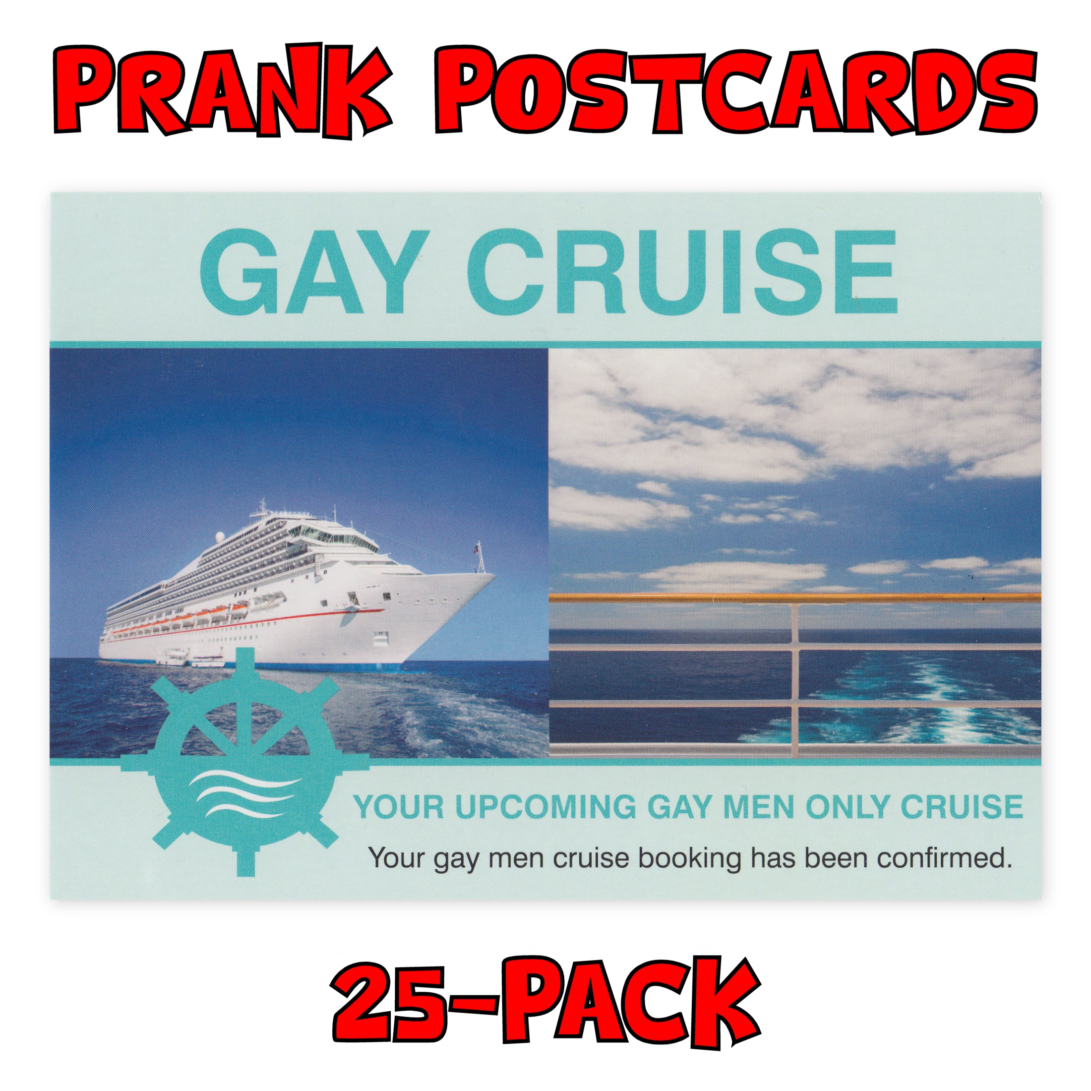 Prank Postcards (25-Pack, Gay Cruise)