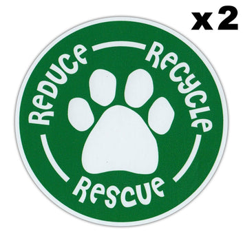Window Decals, 2-Pack, Reduce, Recycle, Rescue Dog/Cat Paw, 4