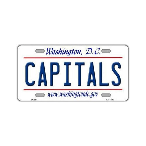 License Plate, Metal Vanity Tag Cover, Washington Capitals, 12