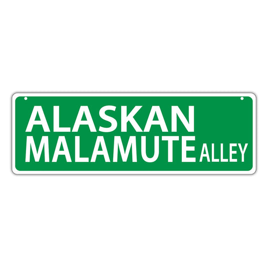 Street Sign, Plastic, Alaskan Malamute Alley, 17