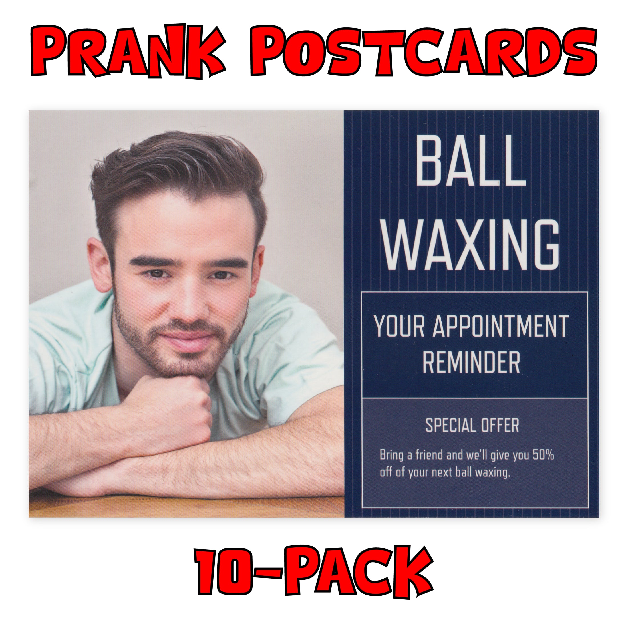 Prank Postcards (10-Pack, Ball Waxing Appointment)