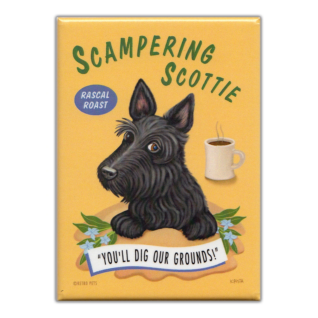 Refrigerator Magnet - Scampering Scottie Coffee