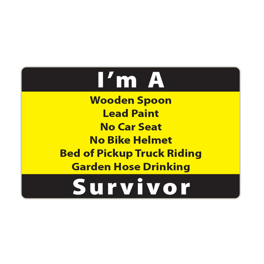 Funny Refrigerator Magnet, Wooden Spoon No Car Seat No Bike Helmet Survivor, 5
