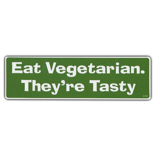 Sticker, Bumper Sticker, Eat Vegetarian. They're Tasty, 10