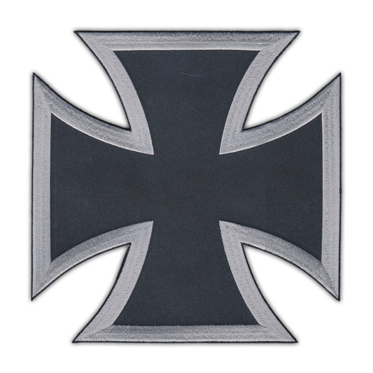Patch, Embroidered Patch, Black and Silver Chopper Cross, Back Patch, 9