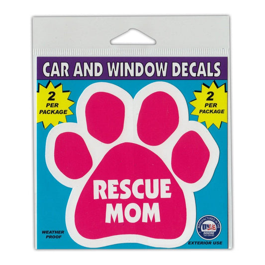 Window Decals, 2-Pack, Rescue Mom, 4.25