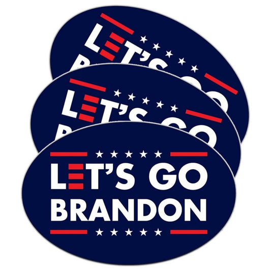 3-Pack, Oval Bumper Stickers, Let's Go Brandon, 6