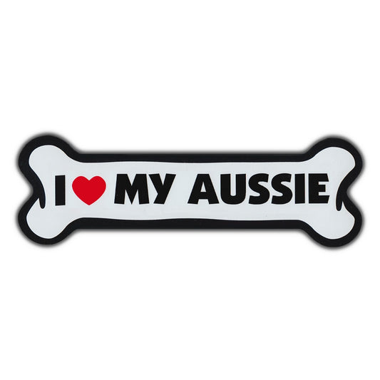 Magnet, Giant Size Dog Bone, I Love My Aussie, 10