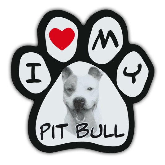 Magnet, Picture Paw, I Love My Pit Bull, 5.5