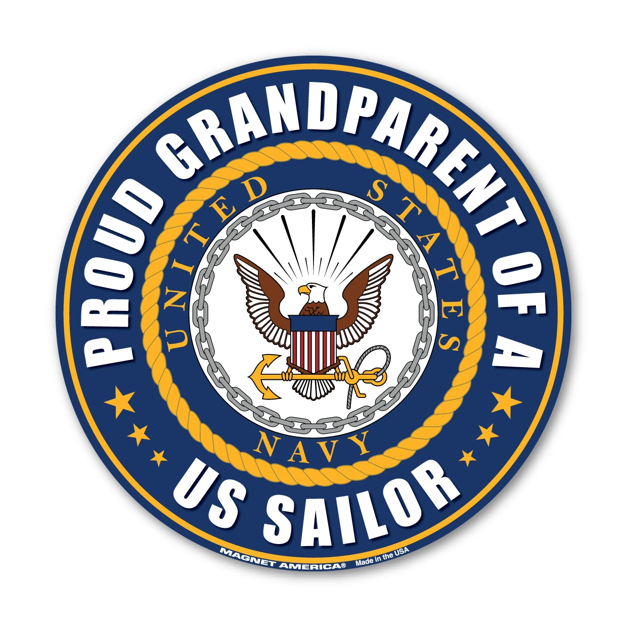 Round Magnet - Proud Grandparent of a US Sailor