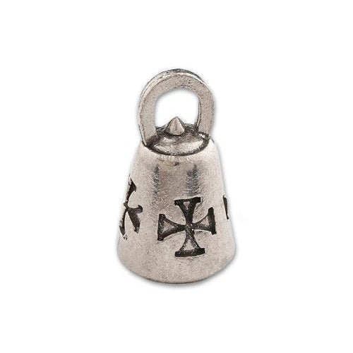 Guardian Bell, Metal, Iron Cross, Chopper Cross, Motorcycle Good Luck Bell, .75
