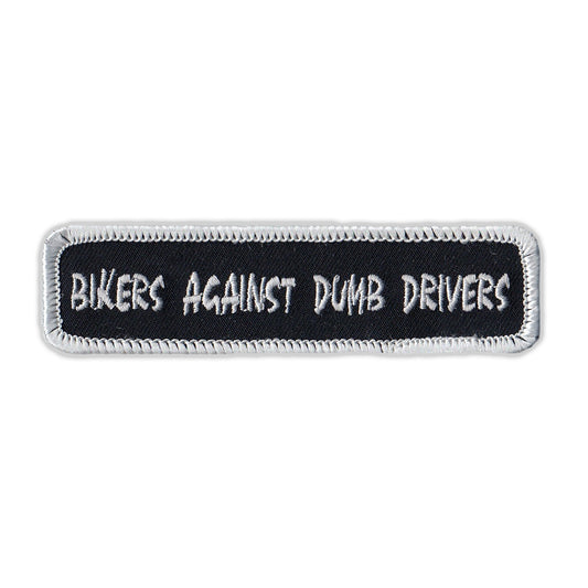 Patch, Embroidered Patch, Bikers Against Dumb Drivers (Black, White Trim), 4