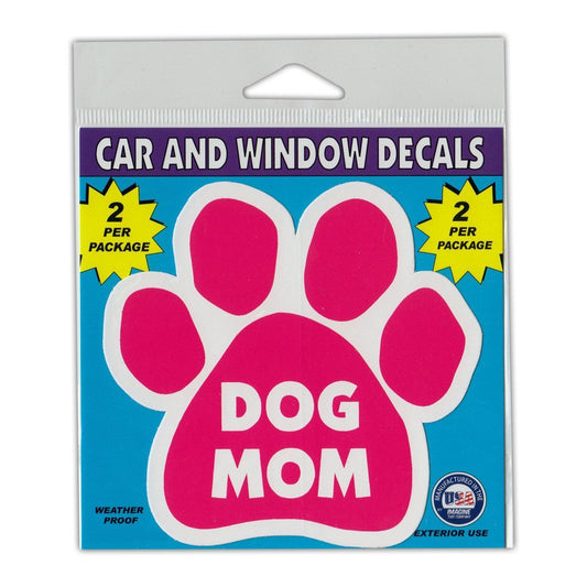 Window Decals, 2-Pack, Dog Mom, 4.25