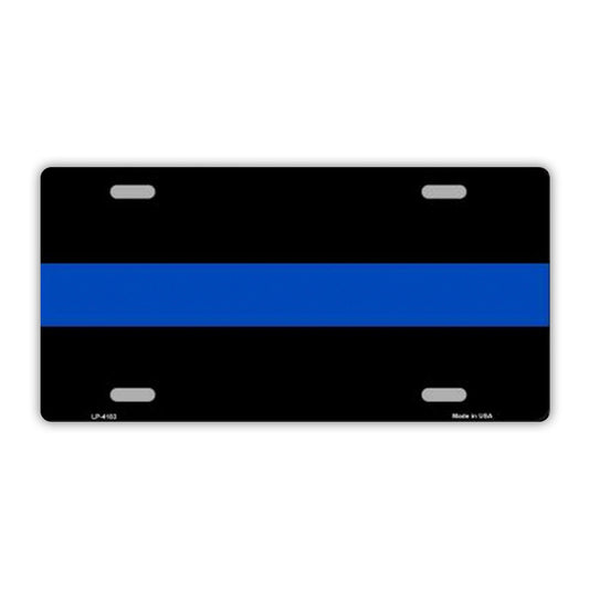 License Plate, Metal Vanity Tag Cover, Thin Blue Line, Police Officer, Law Enforcement, 12