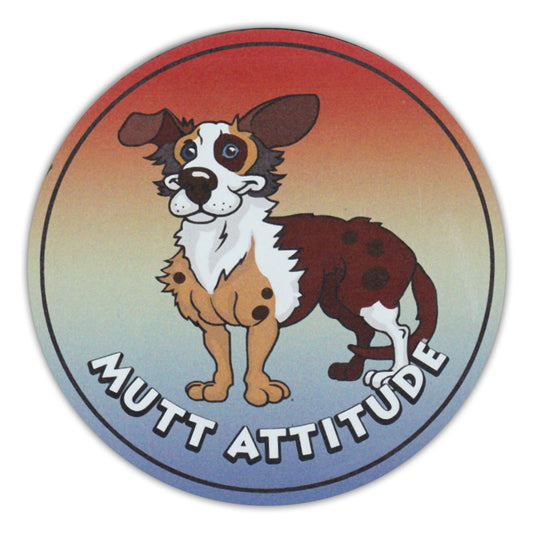 Magnet, Round, Mutt Attitude, 4.75