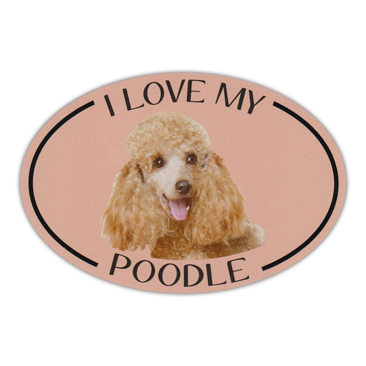 Magnet, Oval, I Love My Poodle, 6