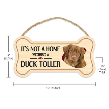 Sign, Wood, Dog Bone, It's Not A Home Without A Duck Toller, 10