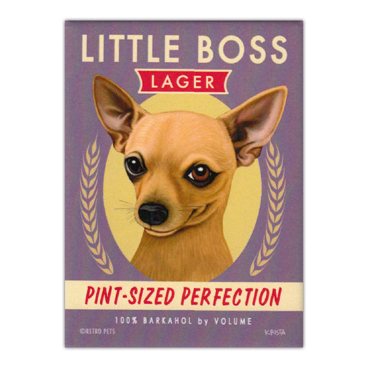 Magnet, Refrigerator Magnet, Little Boss Lager, Chihuahua, 2.5
