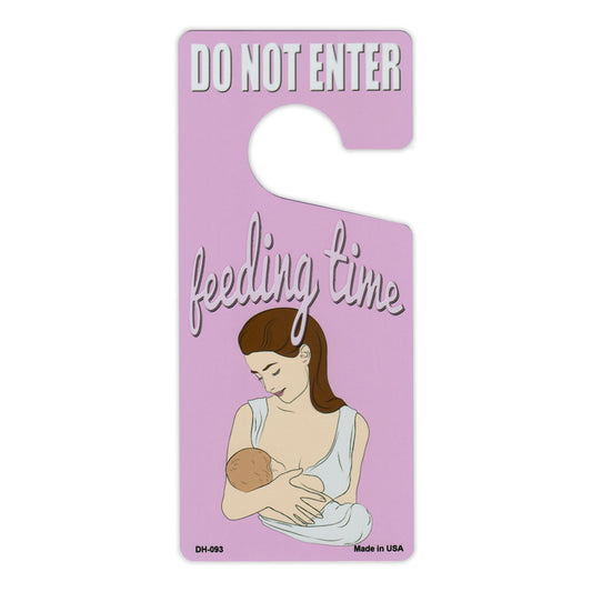 Door Knob Hanger, Metal, Do Not Enter, Feeding Time, Pink, 4